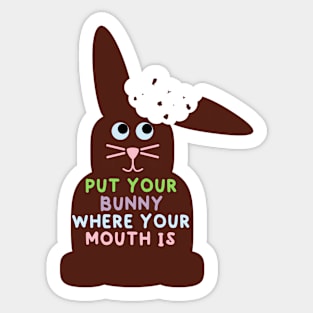 Funny Chocolate Easter Bunny Pun Sticker